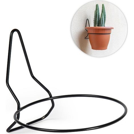 Soporte Metal para maceta de pared 16 cm Negro (1/5)