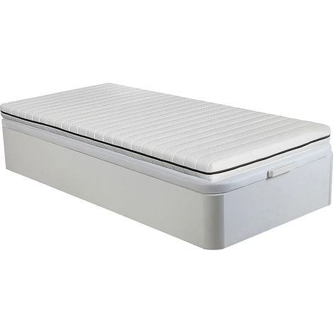 Set 90 x 190 cm Rete contenitore Bianco + Materasso schiuma sfoderabile sp. 10 cm - NASUS di YSMÉE (1/5)
