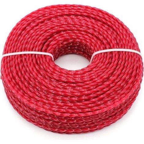 Fil Coupe Bordure Universel, Ligne de Trimmer en Nylon 3.0 mm, Fil en Nylon Débroussailleuse Robuste pour Bosse Tête Tondeuse À Gazon de Jardinage (Twist, 3mmx60m) (1/4)