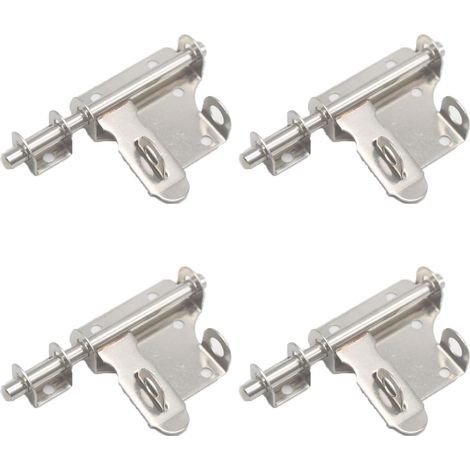 AIDUCHO Cerradura de puerta con pestillo deslizante de 4 piezas, pestillos de seguridad para puertas, cerradura de pestillo de acero inoxidable con orificio para candado, para dormitorio, cobertizo, p (1/5)