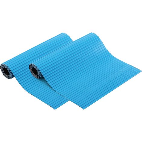 Tapis Antidérapant Bleu à Bandes - pour Marches de Piscine, PVC, 23x60cm - Alovez