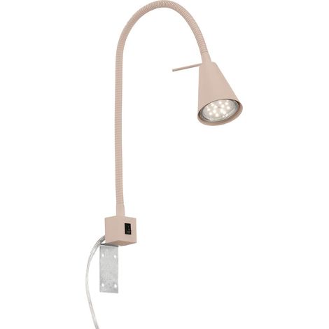 LED Leselampe mit Schalter, schwenkbar, eckig, GU10, 400lm, warmweißes Licht, Wandleuchte, Wandlampe, Bettlampe, Lampe Bett, Leselicht, 40,3 cm, Beige