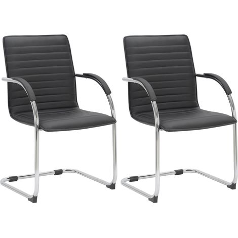 Set di 2 sedie visitatore Tira in similpelle nero (1/5)