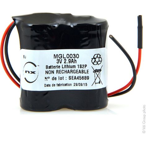 NX - Batterie lithium 2x CR123 NX 1S2P ST1 3V 2.9Ah Flying Leads