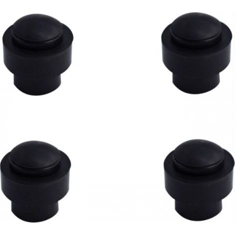 Türstopper Alu schwarz 4er Set, 43x46 mm Edelstahl Gummi Türstopper ohne Perforation, Puffer Türstopper, Antikollisions-Türstopper (1/3)