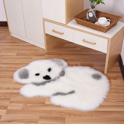 Alfombra de poliéster con forma de dibujo animado para dormitorio, oficina o entrada alfombra de felpa lavable, 6090 cm (Koala). (1/5)