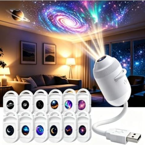 Irovami Projecteur veilleuse 5D HD – effets galactiques, chambre enfant, ambiance