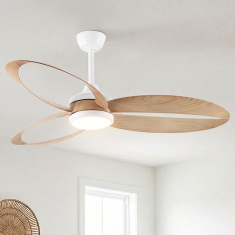 Parrot Uncle Ventilateur Plafond LED 106 cm avec Éclairage, Ventilateur Plafond Silencieux Moteur DC Réversible, Télécommande 6 Vitesses, Lumière 3 Couleurs pour Salon Chambre