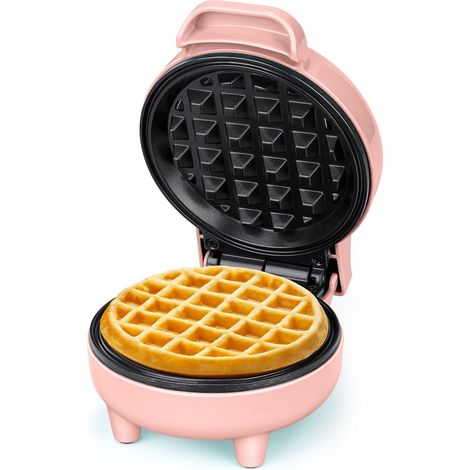 Mini piastra per waffle, macchina per waffle belgi, piccola piastra per waffle classica, perfetta per compleanni di bambini, feste in famiglia, Pasqua o Natale, design carino e compatto, 550 watt, ros (1/5)
