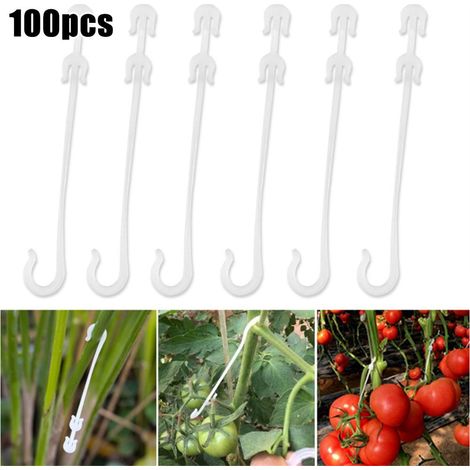 Crochet Pour Plantes - Crochet En Forme De J - Pour Soutien De Tiges De Tomates Cerises Et Raisins - 100 Pièces (1/5)