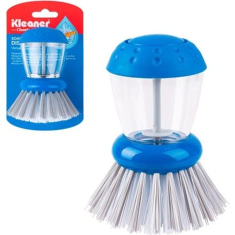 Cepillo Lavaplatos Con Dispensador De Jabón 10 Cm KD2104, Cerdas De 30 Mm, Ergonómico