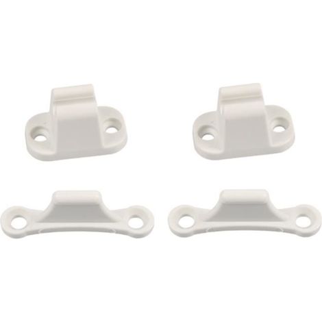 Lot de 2 Paires Loquets de Porte pour Caravane - Plastique Blanc - Kit de Retenue de Porte Camping Car (1/2)