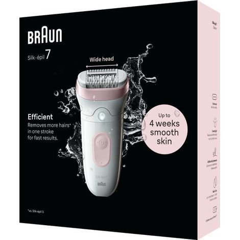 Braun – Épilateur électrique femme sans fil rechargeable – Technologie MicroGrip pour poils dès 0,5 mm – Utilisable sous l'eau – 3 têtes incluses (1/5)