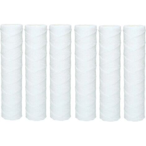 6x Wound Sediment Cartridge for Reverse Osmosis, Pole Fed Water and Particle Filtration - 50 Micron (1/4)
