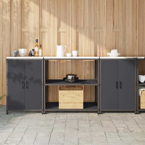 Aufbewahrungsset für die Küche mit Regal 3 pcs Anthrazit