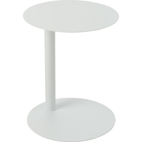 Table d'appoint ronde 40x50 cm en métal blanc - MULIK