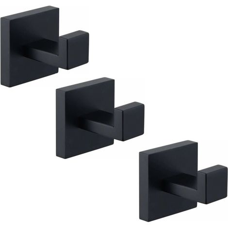 Piece matte black towel hooks, 304 stainless steel bathrobe hooks, towel holder, modern bathroom wall hook in industrial style YMYNY (1/4)