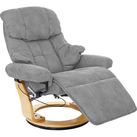 Poltrona relax con poggiapiedi e braccioli in tessuto/tessile portata 150 kg grigio chiaro 040003670
