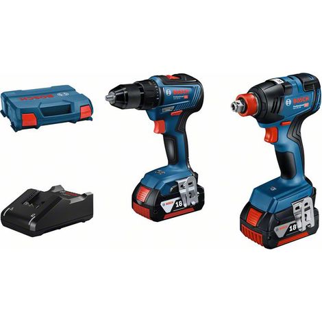 Bosch Professional 18V System Avvitatore a Massa Battente Batteria Gdx 18V-200 e Trapano-Avvitatore a Batteria Gsr 18V-55 (Incl. 2 Batterie 4.0 Ah Gba 18V, Caricabatteria Rapido Gal 18V-40, L-Case) (1/10)