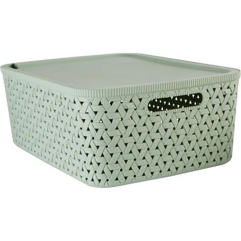 Boîte de Rangement Tressée "Tressy" 15L Vert Sauge (1/2)