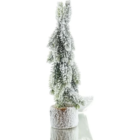 Kaemingk Weihnachtsdeko Minitanne Beschneit auf Holzbasis 20 cm - Kunststoff (1/2)