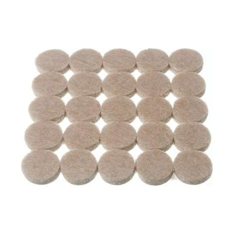 10 x 25 patins autocollants ronds en feutre pour protection de meubles 15 mm (1/2)