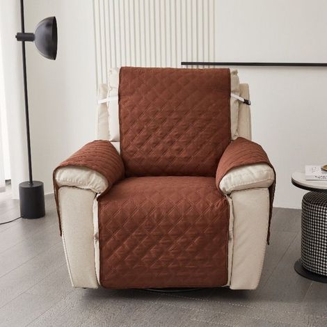 Housse De Fauteuil Inclinable,Couverture de Fauteuil Relax Protege de Meubles Lavable, pour Chiens, Animaux Domestiques,Brun (1/4)