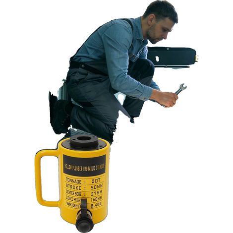 Vérin hydraulique, capacité de charge de 20 tonnes, hauteur de course de 2,36 pouces, type de montage autonome, compatible avec la série CP-700, norme de raccord rapide ZG3/8 (1/5)