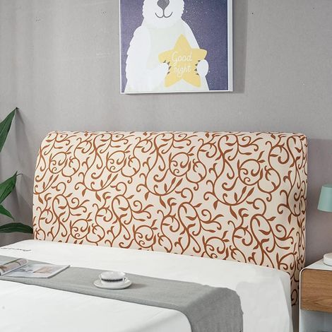 Housse tête lit Motif Peint Housse Protection Contre poussière Housse Protection pour tête lit Housse Protection Extensible pour Chambre Coucher Décoration rembourrée Convient pour 190-220 cm (1/2)
