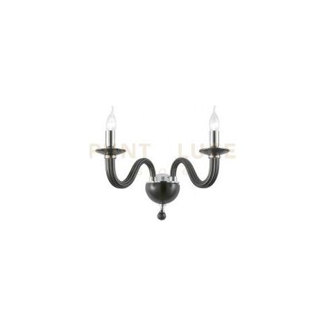 APPLIQUE RAVEL 2 LUCI NERO E CROMO ATTACCO E14 L.37CM