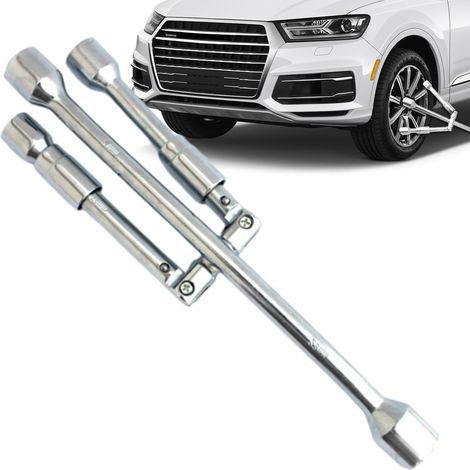 Llave para neumáticos, llave de tuercas de hierro  Llave de tuercas plegable en cruz, llave de tuercas portátil multiusos de 14 pulgadas, para autocaravanas, coches, SUV, camiones, vehículos, automotr (1/4)