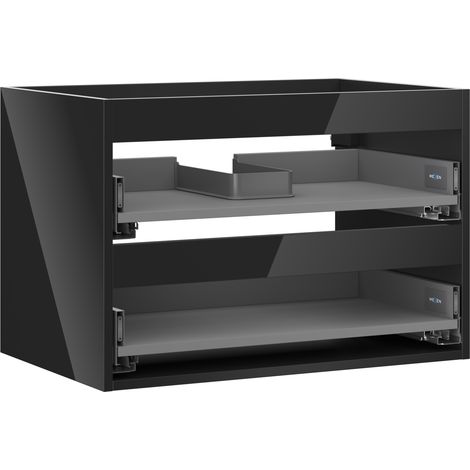 Mexen Box-A cuerpo del armario debajo del lavabo 70 cm, 2 cajones, negro brillo - 91AX0-0700-470-2-70 (1/5)