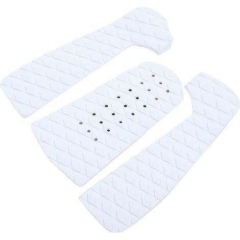 Lot de 3 tapis de surf antidérapants en mousse EVA écologique, accessoire de planche de surf (3 pièces blanches avec trou)