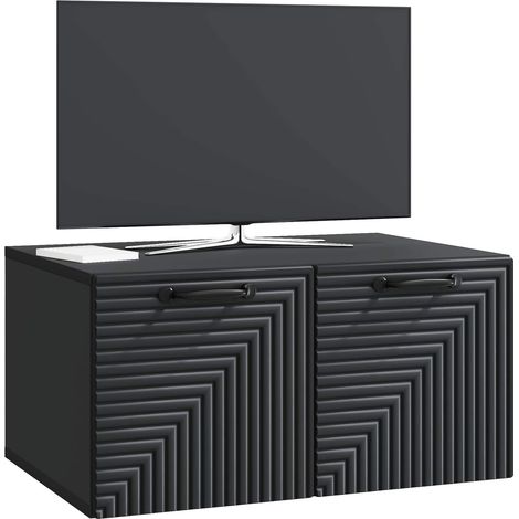 Maison Exclusive - Meuble TV mural Noir 59,5 x 41 x 30 cm Bois d'ingénierie