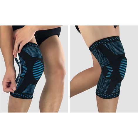 Genouillère De Compression - Avec Coussinets En Gel Et Stabilisateurs Latéraux - Pour Course Et Rééducation - Lot De 1 (1/2)