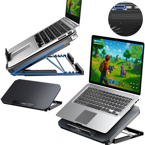 Base di raffreddamento in alluminio Strado per laptop da 12-17"  Regolabile, antiscivolo, silenziosa