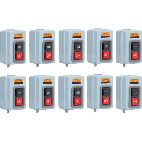 Bouton poussoir démarrage 3 phases 380V 15A, boîte de commande 2 positions TBSN-315, interrupteur moteur, lot de 10, station de contrôle industrielle. (1/5)