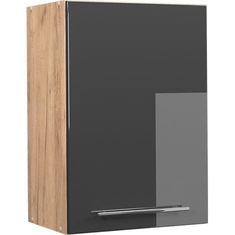 Pensile da cucina Fame-Line, Antracite lucido, 50 cm, Vicco
