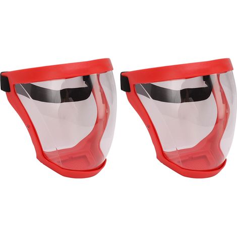 Schutzmasken für das Gesicht, staubdicht, mit Sicherheitsgummi, wiederverwendbar, mit Baumwollfilter, transparent, für Erwachsene, rot und weiß. (1/5)