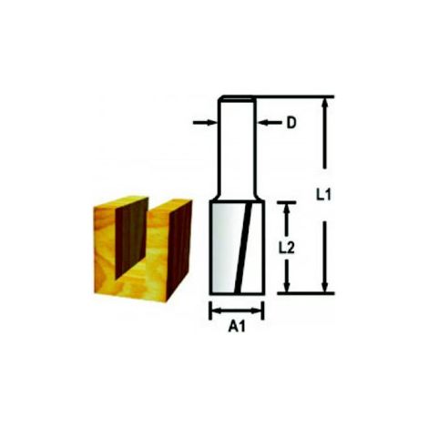 Fresa per scanalature MAKITA 2 taglienti, gambo 6 mm, 6x16x48 mm D-47422