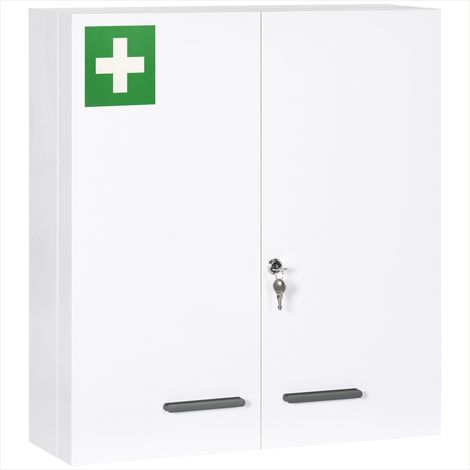 Meuble de salle de bain blanc en acier 55 x 18 x 60 cm (1/5)