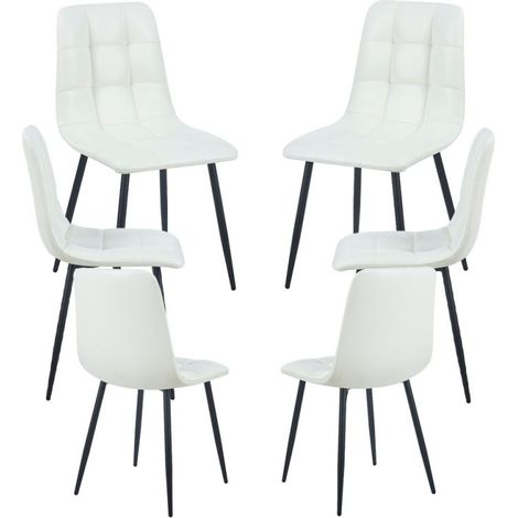 Packs Sillas Comedor - Pack 6 Sillas Stuhl Polipiel - Blanco