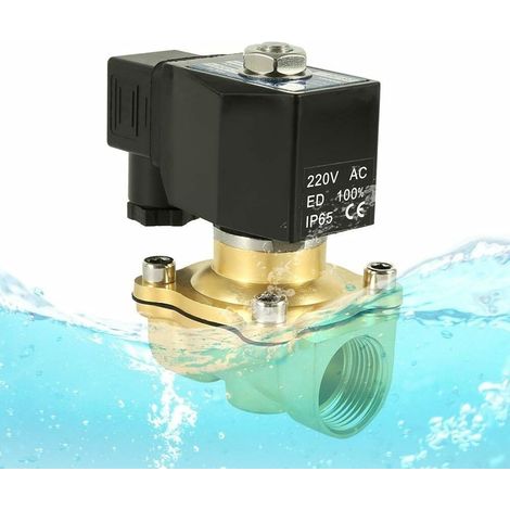 Electrovanne électrique en laiton, électrovanne en laiton, électrovanne en laiton, 3/4", 220VAC, 0-10bar, Viton, normalement fermé, 150°C (1/5)