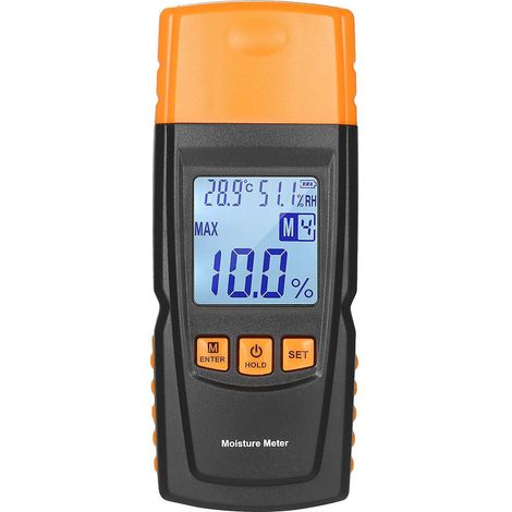 Digitales 3-in-1-Holzfeuchtemessgerät, Brennholzfeuchtemesser, Umgebungstemperatur + Luftfeuchtigkeit + Holz (1/5)
