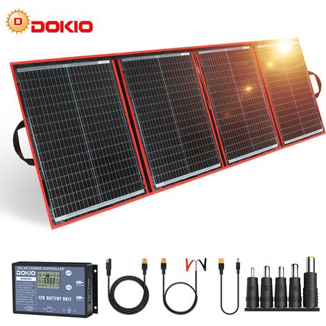 Panneau solaire portable pliable 200W monocristallin – Idéal pour VR et camping – Résistant aux intempéries – Poids léger 2.5kg