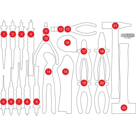 KS TOOLS Insert en mousse vide pour 811.2022 ( 811.2022-97 )