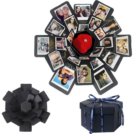 Scatola regalo a sorpresa, scatola esplosiva, album fotografico a 6 strati, scatola dei ricordi fai-da-te per innamorati, amici e familiari, set regalo di compleanno con album fotografico per scrapboo (1/5)