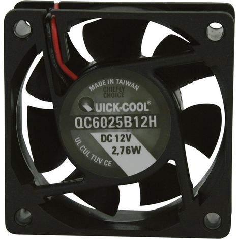 QuickCool QC6025B12H Axiallüfter 12 V/DC 34.86 m³/h (L x B x H) 60 x 60 x 25 mm