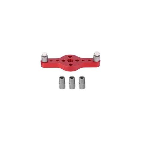 Localisateur de trous en alliage d'aluminium pour bois – Jauge de perçage précise avec 3 douilles rouges incluses (1/5)