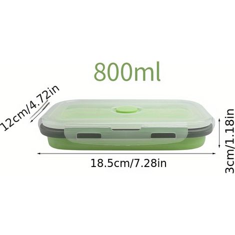 Boîte alimentaire pliable en silicone (800 ml), compatible micro-ondes (1/5)